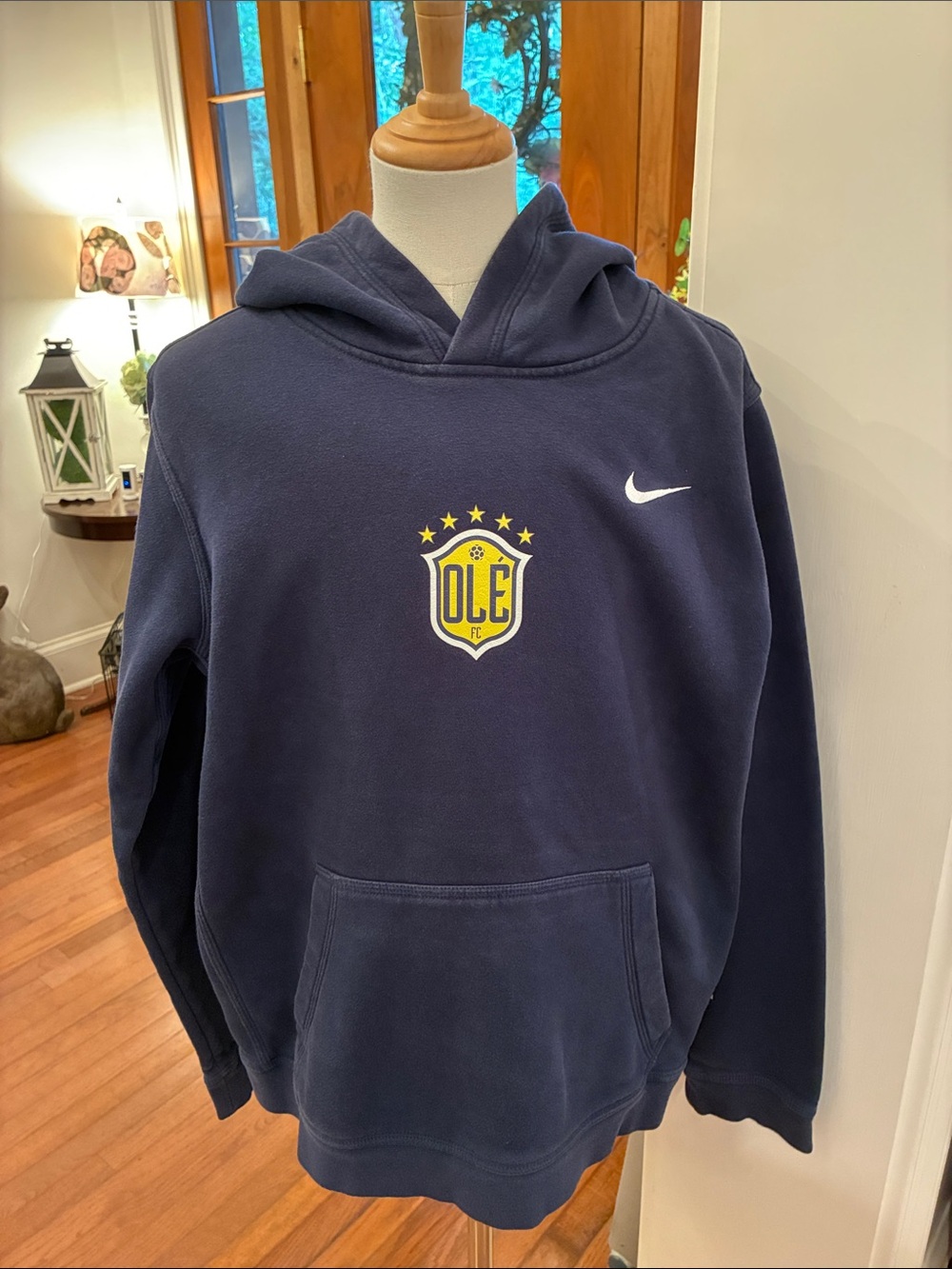 Nike Olé FC Navy Blue Soccer  Pullover Hoodie Youth XL